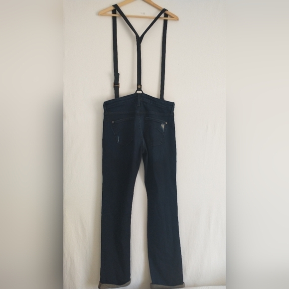 James Jeans "Buddy" Suspenders Dark Wash Jeans Size 27 - Picture 7 of 8